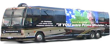 David Suzuki campaign bus