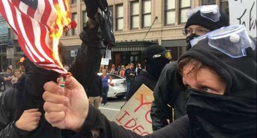 Antifa - violent, anti-American left-wing thugs who are apparently acceptable to the Democrats and the left-wing media